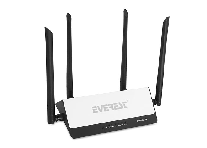 EVEREST-EWR-521N4 Everest EWR-521-N4 Kablosuz-N WPS + WISP+WDS 300 Mbps Repeater+Access Point+Bridge Kablosuz Router