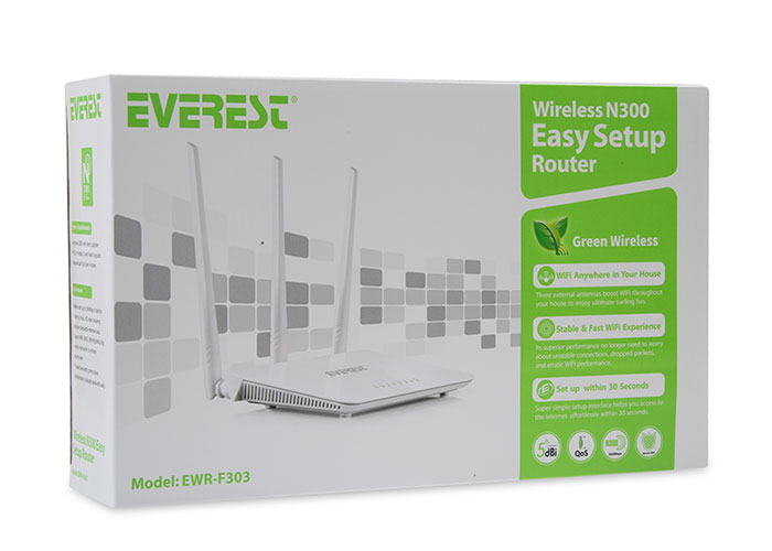 EVEREST-EWR-F303 Everest EWR-303 Kablosuz-N WPS + WISP+WDS 300 Mbps Repeater+Access Point+Bridge Kablosuz Router