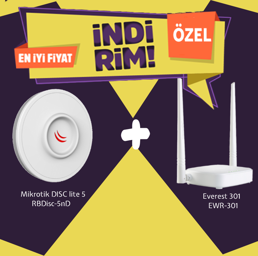 BUNDLE-RBDisc-5nD-EWR-301 RBDisc-5nD & Everest EWR-301 Kablosuz Router Bundle Kampanya