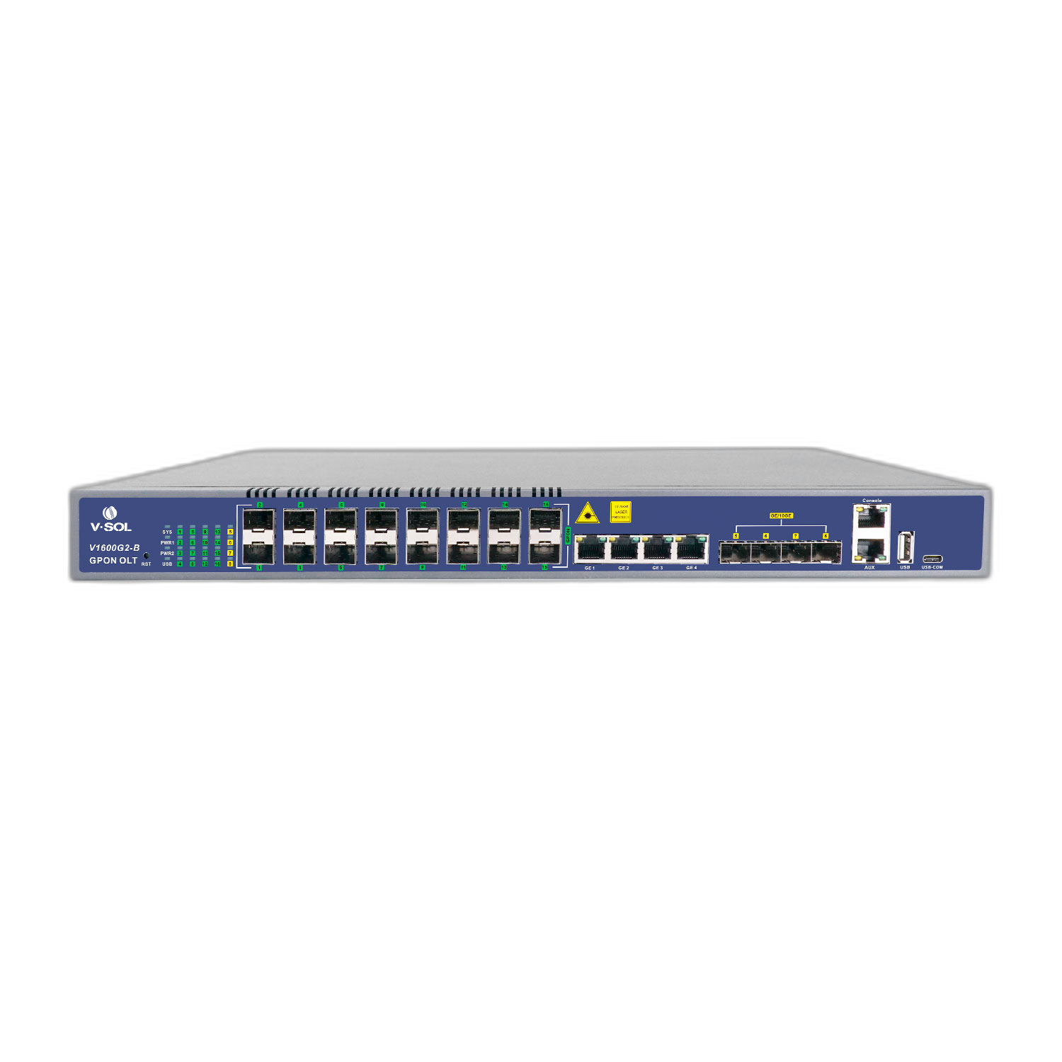 GPON-OLT-V1600G2-B VSOL - 16 PON - OLT , FTTX , 4 x RJ45 , 4 x SFP+,,16x C+++