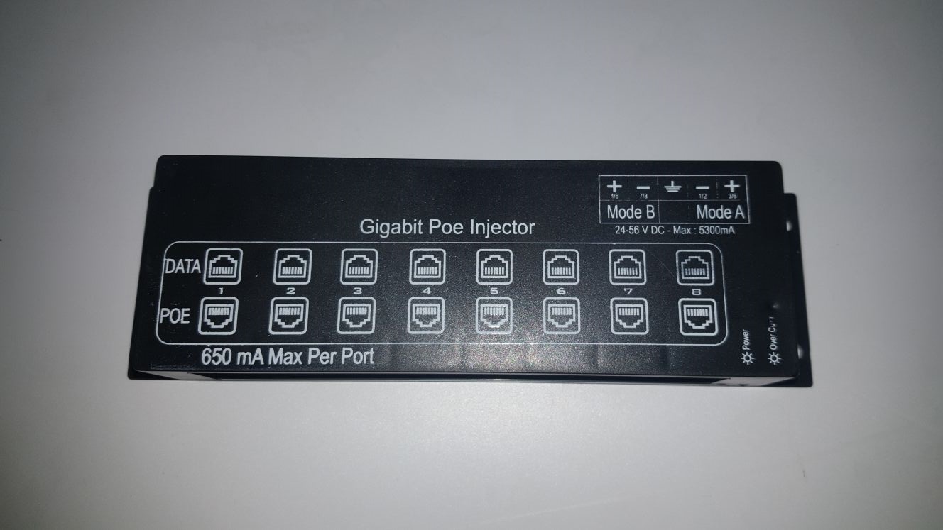 PANEL-8PORT-GB-POE 8 PORT GBIT POE PANEL INJECTOR - WALL MOUNT