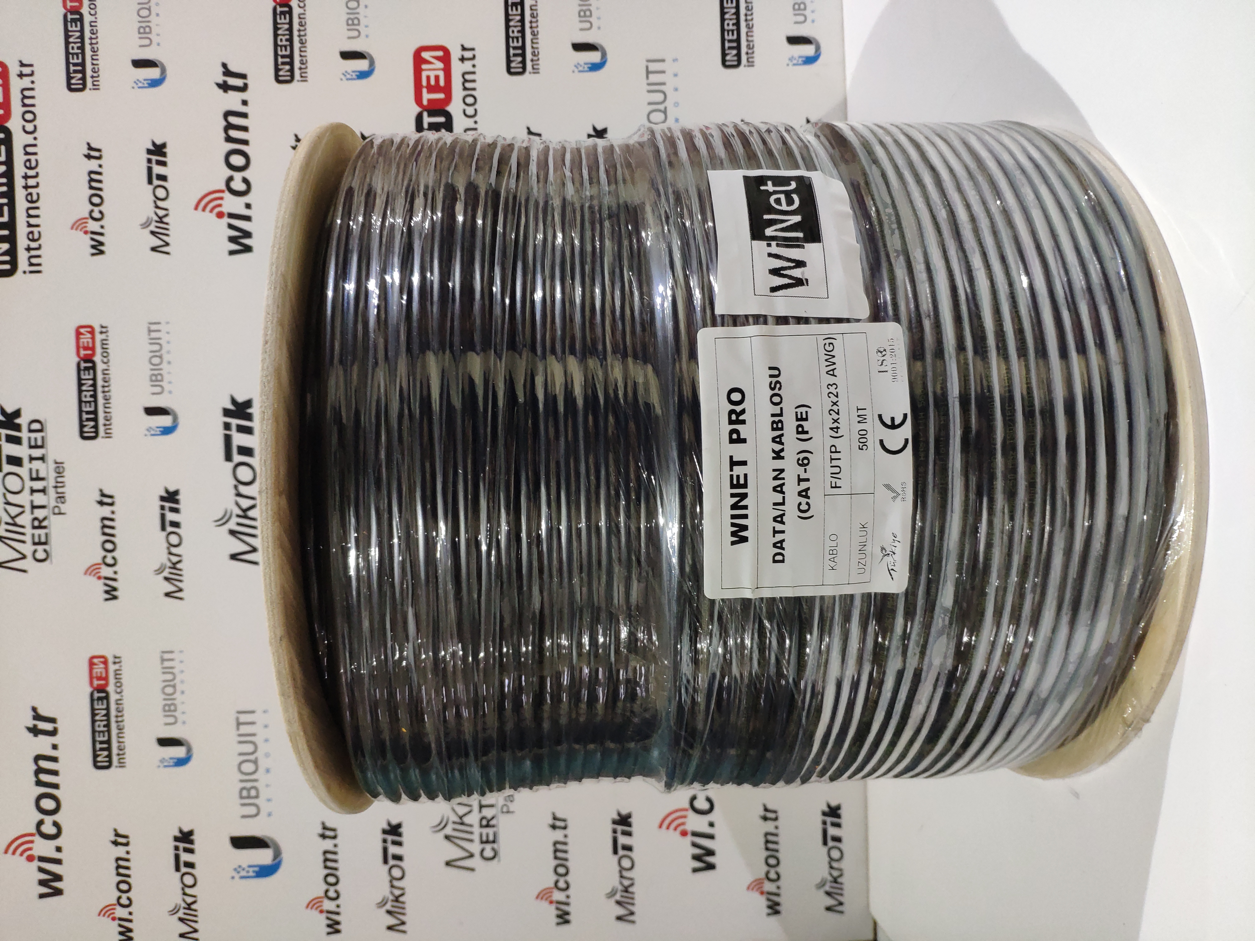 WINET-PRO-CAT6U-500 WINET CAT6-PE F/UTP - 23AWG 0.56mm SIYAH CAT6 - DIŞ ORTAM