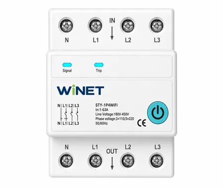 WINET WN-STY-NL4PWIFI WiFi Akıllı 3 Faz Rölesi
